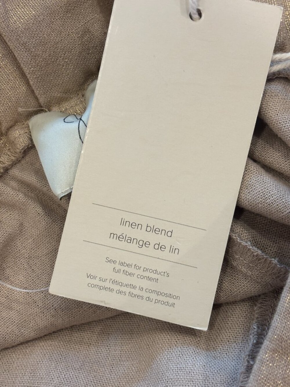 Joie Metallic Linen Wide-Leg Pants | Rose Gold | Size L | NWT - Picture 5 of 6